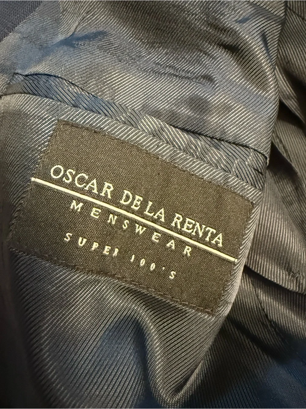 Oscar de la Renta menswear Super 100’s 100% wool 44R blue sports coat blazer